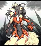  blue_eyes breasts canine dragoon86 female fox hair long_hair looking_at_viewer mammal solo tail 