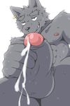  balls barazoku biceps big_muscles big_penis canine cum cumming_at_viewer cumshot dripping ear_piercing earring fur grey_fur half-closed_eyes lontaring looking_at_viewer male mammal masturbation muscles nipples nude orgasm pecs penis perspective piercing plain_background pov solo sweat toned white_background wolf 