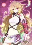  bad_id bad_pixiv_id bare_shoulders blonde_hair breasts cleavage gloves gradient_hair green_hair hattori_masaki long_hair medium_breasts milla_maxwell multicolored_hair navel pink_eyes solo strapless tales_of_(series) tales_of_xillia tubetop very_long_hair 