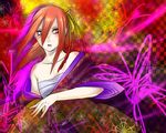  bandage japanese_clothes kazari_tayu long_hair naruto ponytail red_eyes red_hair solo tayuya tayuya1130 