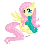  alpha_channel blush cute cutie_mark equine female feral fluttershy_(mlp) friendship_is_magic hair horse looking_at_viewer mammal my_little_pony on_haunches pegasus pink_hair pony pony_spiz solo sweater wings 