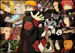  akatsuki_(naruto) bird black_hair blonde_hair crow deidara flower forehead_protector hair_flower hair_ornament hidan highres hoshigaki_kisame itsuse kakuzu konan naruto naruto_shippuuden orange_hair pain_(naruto) purple_hair red_eyes red_hair sasori tobi uchiha_itachi uchiha_madara zetsu 