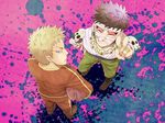  2boys black_hair blonde_hair bogie_woods multiple_boys sedoru short_hair smile toriko_(series) 