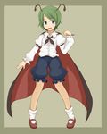  antennae bad_id bad_pixiv_id cape goro green_eyes green_hair highres mary_janes open_mouth shoes solo touhou wriggle_nightbug 