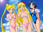  aino_minako bikini erect_nipples mizuno_ami sailor_moon swimsuit tsukino_usagi 