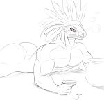 aztec blush butt deity feathered_serpent feathers girokett kukulkan male mask muscular muscular_male quetzalcoatl reptile scalie signature simple_background sketch snake solo white_background 