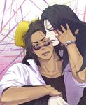  2boys black_hair character_request dark_skin hat multiple_boys stajun sunglasses tom_(toriko) toriko_(series) yaoi 