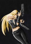  belt blonde_hair capcom corset devil_may_cry devil_may_cry_4 dual_pistols gothic gun highres long_hair trish trish_(devil_may_cry) weapon 
