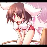  alternate_costume animal_ears ayakashi_(monkeypanch) bad_id bad_pixiv_id black_hair bunny_ears bunny_tail buruma gym_uniform hammer inaba_tewi letterboxed one_eye_closed red_eyes short_hair solo tail touhou zoom_layer 