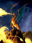  bad_id charizard claws dragon epic fire gen_1_pokemon molten_rock no_humans pokemon pokemon_(creature) realistic tail wings 
