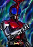  belt bodysuit buckle clenched_hand gauntlets helmet kamen_rider kamen_rider_kabuto kamen_rider_kabuto_(series) male_focus nanami_lusia solo upper_body 