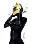  animal_helmet biker_clothes bikesuit black_bodysuit bodysuit celty_sturluson durarara!! face helmet kyo_(kuroichigo) motorcycle_helmet solo 