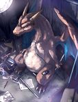  bad_pixiv_id chair charizard digital_media_player earphones earphones_removed gen_1_pokemon helloagain ipod magazine messy no_humans pokemon pokemon_(creature) room sitting 