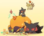  banette gen_1_pokemon gen_2_pokemon gen_3_pokemon gen_4_pokemon gengar halloween kokemomo_sayakusa misdreavus no_humans open_mouth pokemon pokemon_(creature) rotom shedinja shuppet 