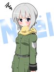  angry bad_id bad_pixiv_id blue_eyes blue_hair blush fume kannagi_noel military military_uniform short_hair solo sora_no_woto uniform xiidre 