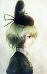  dress green_dress green_hair hat katari profile short_hair smile soga_no_tojiko solo tate_eboshi touhou upper_body 