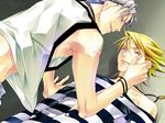  blonde_hair gian_carlo grey_hair ivan_fiore lowres lucky_dog prison tennenouji yaoi 