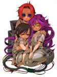  07_(psyren) amagi_miroku black_hair blue_eyes child children junas long_hair mankintan psyren purple_hair red_hair short_hair yellow_eyes 