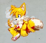  anthro canine cum fox knot male mammal miles_prower multiple_tails penis sega silverfesh solo sonic_(series) 