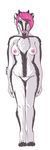  anthro badger breasts chest_tuft ear_piercing earring female fur hair mammal mustelid nipples nude piercing pink_hair solo tuft venerit 