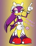  bandanna beak bird blue_eyes breasts clothing cock-eyed eyewear female flower gloves gradient_background lunamoondragon midriff pants purple purple_body sega shoes small_breasts solo sonic_(series) sonic_riders sunglasses swallow_(bird) wave_the_swallow 