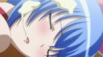  animated animated_gif blue_hair eyes_closed genderswap gif kampfer licking lowres senou_natsuru sexually_suggestive suggestive 
