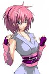  female hunter_x_hunter machi_(hunter_x_hunter) pink_hair ponytail purple_eyes purple_hair solo 