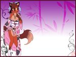  blush camel_toe canine ethersaga female fox japanese_clothing nipples panties pink robyn robyn_(ethersaga) socks underwear wallpaper young 