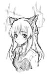  animal_ears bad_id bad_pixiv_id blush cat_ears greyscale hirschgeweih_antennas kyougoku_shin long_hair looking_at_viewer military military_uniform monochrome sanya_v_litvyak simple_background sketch solo strike_witches uniform world_witches_series 