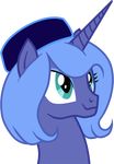  alicorn equine female feral friendship_is_magic hair hasbro hat horn horse jackie_kennedy mammal my_little_pony pegacorn pillbox pony portrait princess_luna_(mlp) smile solo unicorn 