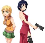  2girls ada_wong ashley_graham ass biohazard black_eyes black_hair blonde_hair brown_eyes butt china_dress chinadress chinese_clothes choker dress female multiple_girls resident_evil resident_evil_4 short_hair skirt sleeveless sleeveless_turtleneck turtleneck uripon 