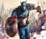  bag buff canine captain_america furrification looking_at_viewer male mammal marvel muscles nick300 pose satchel shield solo standing star suit wolf 
