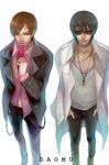  bad_id bad_pixiv_id black_hair brown_eyes brown_hair chm copyright_request multiple_boys phone simple_background sunglasses 
