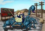  aponm arachnid arthropod canine clothed clothing fallout fallout:_new_vegas fallout_new_vegas female group human insect maid maid_uniform mammal monster mount riding scorpion unknown_artist video_games 