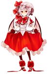  alternate_costume bat_wings black_legwear blouse bow bowtie cuffs frills full_body gloves hat high_heels lace lavender_hair pale_skin pantyhose red_eyes remilia_scarlet ribbon sapari shoes short_hair short_sleeves simple_background skirt_hold solo touhou wings 
