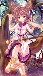  anklet barefoot barefoot_sandals bracelet brown_eyes brown_hair earmuffs feet jewelry motatei ritual_baton sash scabbard sheath sheathed sleeveless soles solo sword toes touhou toyosatomimi_no_miko weapon 