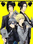  4boys alois_trancy alternate_costume ciel_phantomhive claude_faustus eyepatch glasses kuroshitsuji male male_focus multiple_boys official_art sebastian_michaelis 