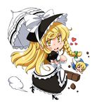  &gt;_&lt; blonde_hair braid chibi closed_eyes fairy invincible_marisa kirisame_marisa new_super_marisa_land side_braid solo sugiura touhou yellow_eyes 