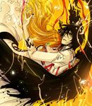  arrancar bleach espada falling hollow hug inoue_orihime rusky tears ulquiorra_cifer ulquiorra_schiffer 