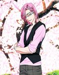  arrancar bleach espada glasses hollow male male_focus pink_hair solo syazel_aporro_grantz szayelaporro_granz 