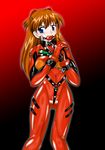  ball_gag bdsm bondage bound gag kokuyousha latex neon_genesis_evangelion nose plugsuit soryu_asuka_langley souryuu_asuka_langley thigh_gap 