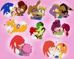  antoine_d&#039;coolette antoine_d'coolette blush bunnie_rabbot canine couple cute female fox hedgehog kissing knuckles_the_echidna male mammal miles_prower multiple_tails rotor_the_walrus sally_acorn sega sonic_(series) sonic_the_hedgehog unknown_artist vector_the_crocodile 