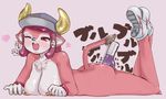  &hearts; anthro artist_request ass baseball blush bottomless bovine breasts buffalo_bell cow_girl dildo female furry gloves highres horn horns japanese_text large_breasts looking_at_viewer lying mammal mascot masturbation nipples nippon_professional_baseball open_mouth orix_buffaloes pink_eyes pink_hair sex_toy shoes short_hair simple_background solo sweat tail text tomo topless vibrator wince 