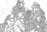  artist_request eric_idle graham_chapman greyscale hat hijiri_byakuren john_cleese kazami_yuuka long_hair michael_palin monochrome monty_python multiple_girls necktie parody real_life saigyouji_yuyuko short_hair smoking terry_gilliam terry_jones touhou yagokoro_eirin yakumo_yukari yasaka_kanako 