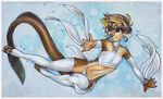  anthro bikini blonde_hair bubbles caltroplay female goggles hair mikhaila otter scar skimpy solo stockings underwater 