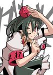  armband aya_shachou camera commentary double_spoiler hat looking_at_viewer necktie one_eye_closed pointy_ears red_eyes salute shameimaru_aya skirt smile solo tokin_hat touhou 
