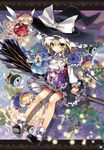  alice_margatroid ba_gua blonde_hair bobby_socks broom broom_riding capelet chibi doll hat katahira_masashi kawashiro_nitori kirisame_marisa lance mini-hakkero minigirl multiple_girls options patchouli_knowledge polearm shanghai_doll sidesaddle socks star touhou trigram two_side_up weapon wings witch_hat yin_yang 