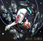  brown_hair hair_ornament hairclip headphones original purple_eyes shoes sneakers solo speaker sts thigh_strap 