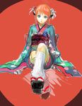  artist_request blue_eyes bun_cover double_bun gintama japanese_clothes kagura_(gintama) kimono solo 