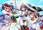  4boys 4girls black_hair blue_eyes blue_hair boy hisame_shizumaru iroha iroha_(samurai_spirits) long_hair maid majikina_mina multiple_boys multiple_girls nakoruru red_hair redhead rimururu samurai samurai_shodown samurai_spirits short_hair snk white_hair 